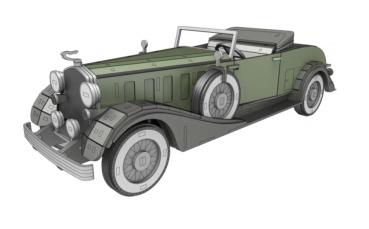 Cadillac Rollston from 19130  as 3D large laser cut model  - drawing